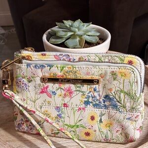 Betsey Johnson Floral Wristlet Wallet Clutch